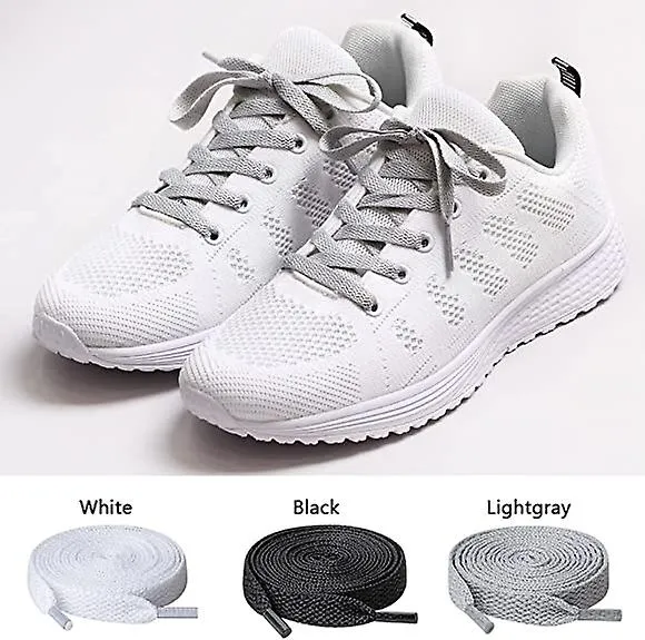 3 Pairs Of Shoelaces, 0.8cm Wide Flat Shoelaces For Sneakers, Running, Adults, Kids