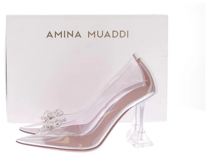 AMINA MUADDI Tacones T.EU 36 Cuero Blanco 