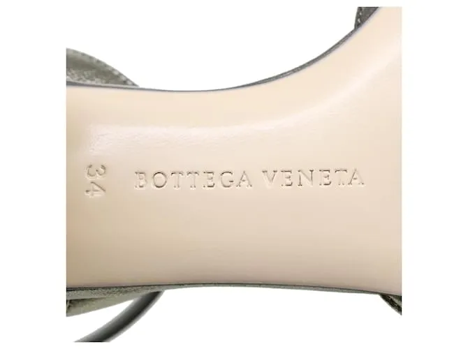 Autre Marque BOTTEGA VENETA Tacones Altos Piel Plata Auth 43791 