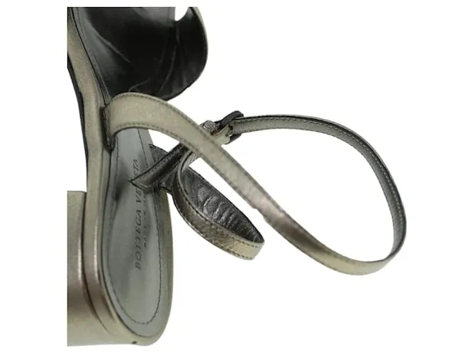 Autre Marque BOTTEGA VENETA Tacones Altos Piel Plata Auth 43791 