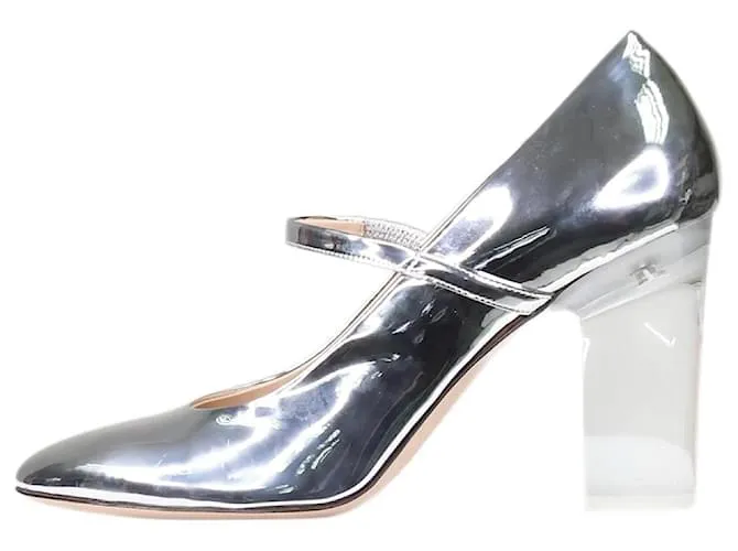 Autre Marque Tacones metálicos plateados - talla UE 40 Plata 