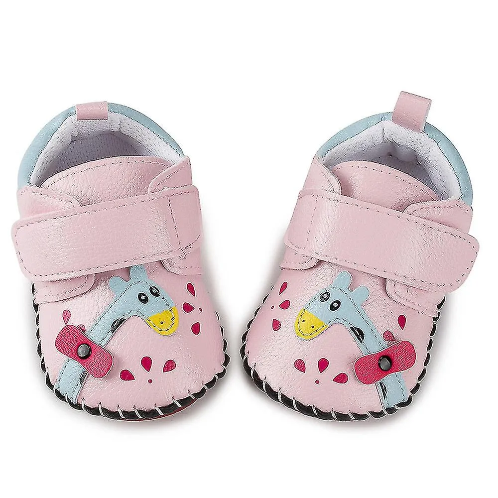 Baby Shoes Girls Boys Toddler Shoes Pu Leather Hard Sole Walking Sneakers Baby Rubber Soles Newborn Cartoon Beginner Walking Sho