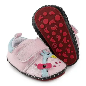 Baby Shoes Girls Boys Toddler Shoes Pu Leather Hard Sole Walking Sneakers Baby Rubber Soles Newborn Cartoon Beginner Walking Sho