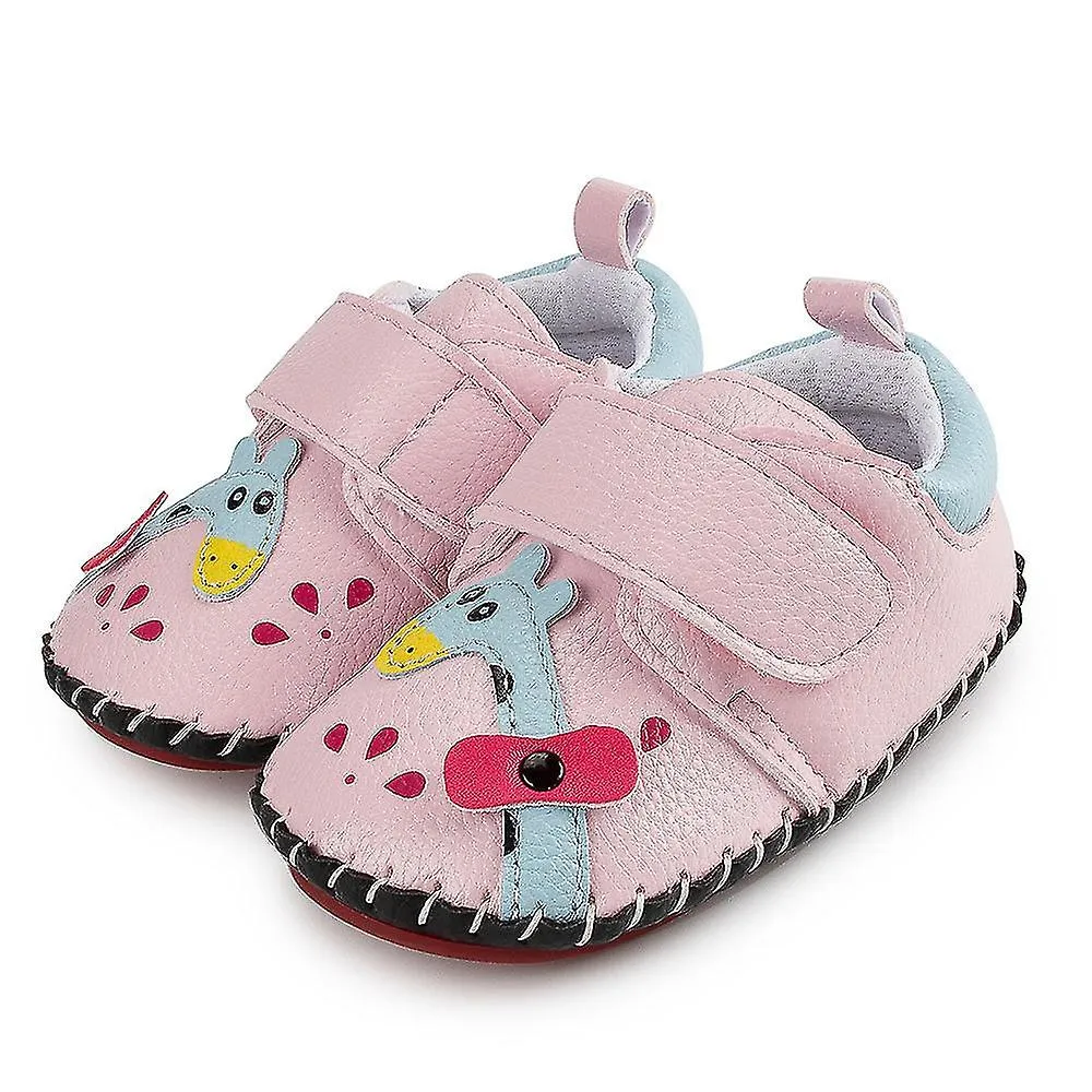 Baby Shoes Girls Boys Toddler Shoes Pu Leather Hard Sole Walking Sneakers Baby Rubber Soles Newborn Cartoon Beginner Walking Sho