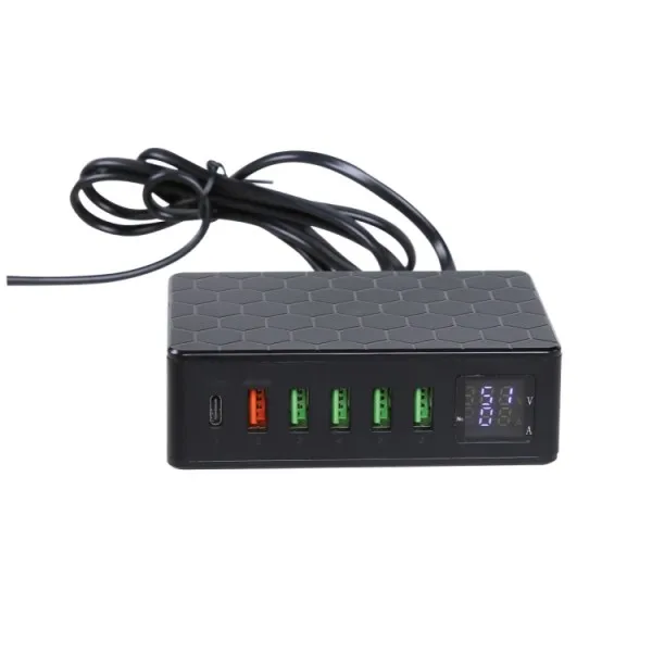 Base de carga múltiple de 6 puertos USB