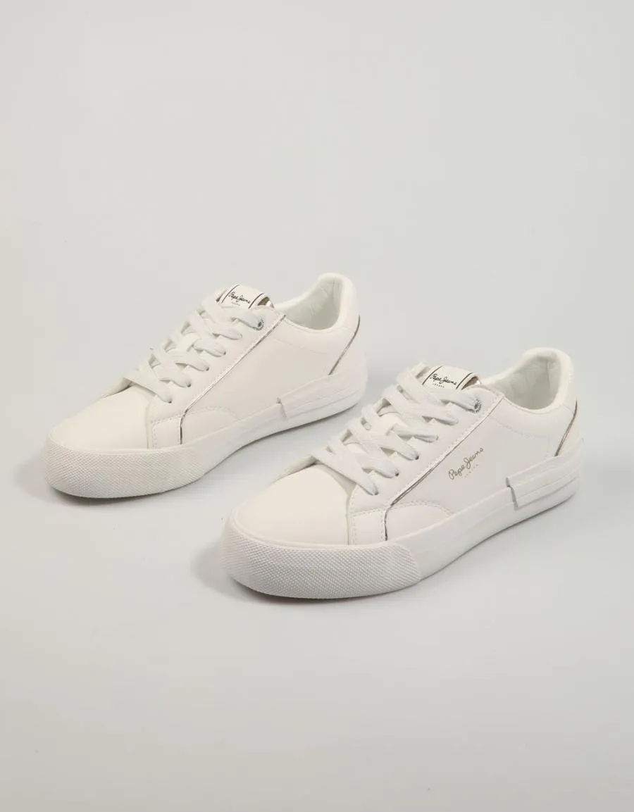  baskets PEPE JEANS Allen Low Pls31542 en Blanc 83111