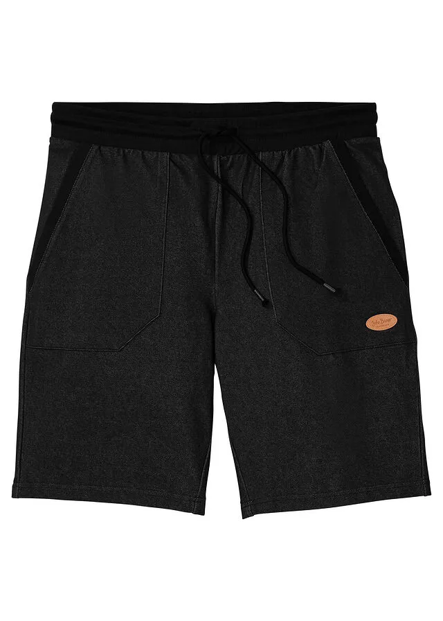 Bermudas de chándal con aspecto vaquero Negro