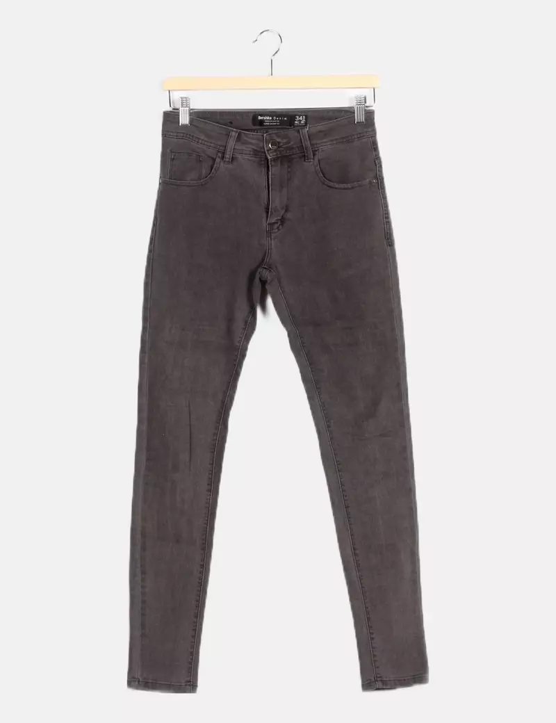 Bershka Pantalón pitillo denim