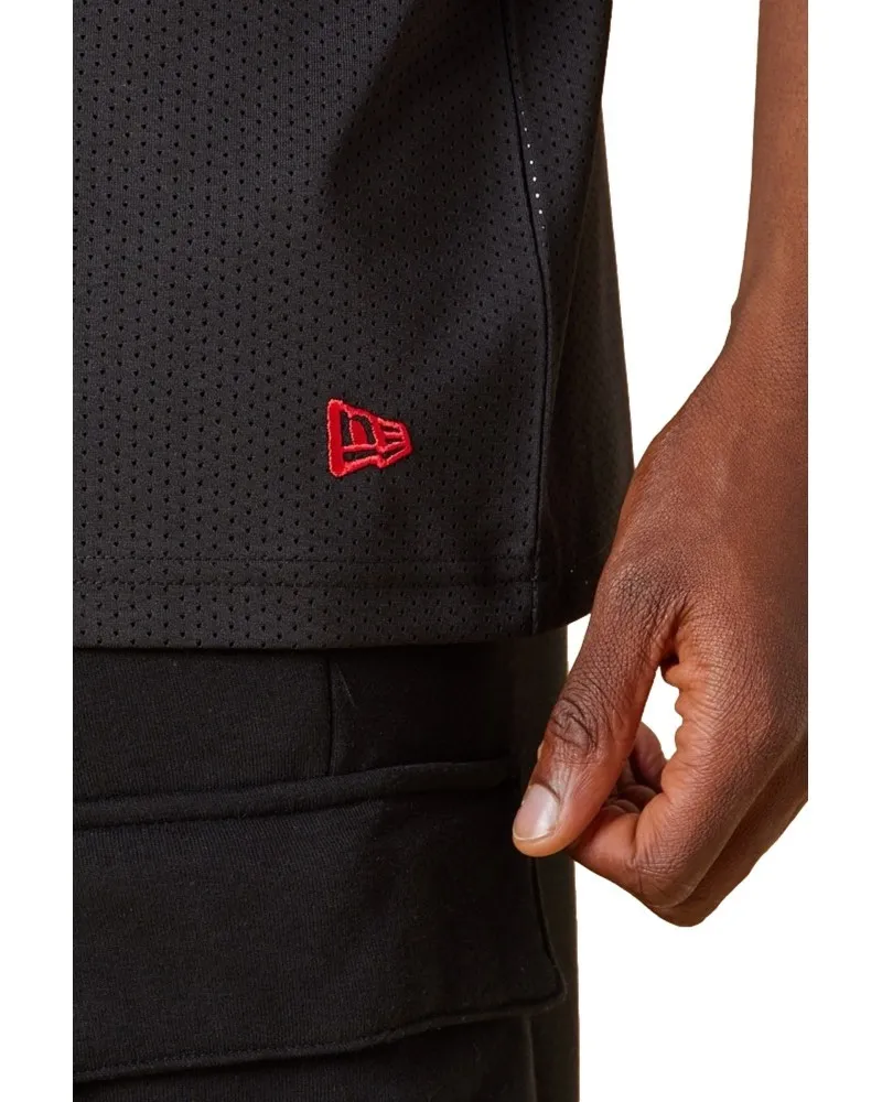 Camiseta new era negra bulls nba mesh team logo ovrsszd tee chibul