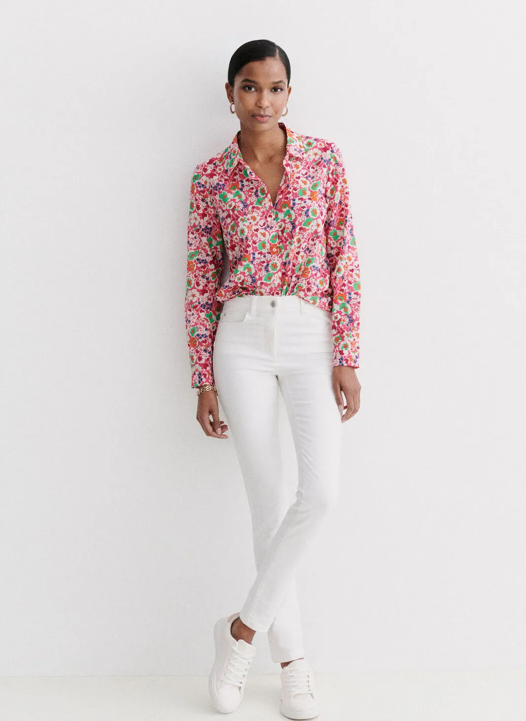 CAROLL TOMB - Vaquero slim de mezcla de algodón en blanco