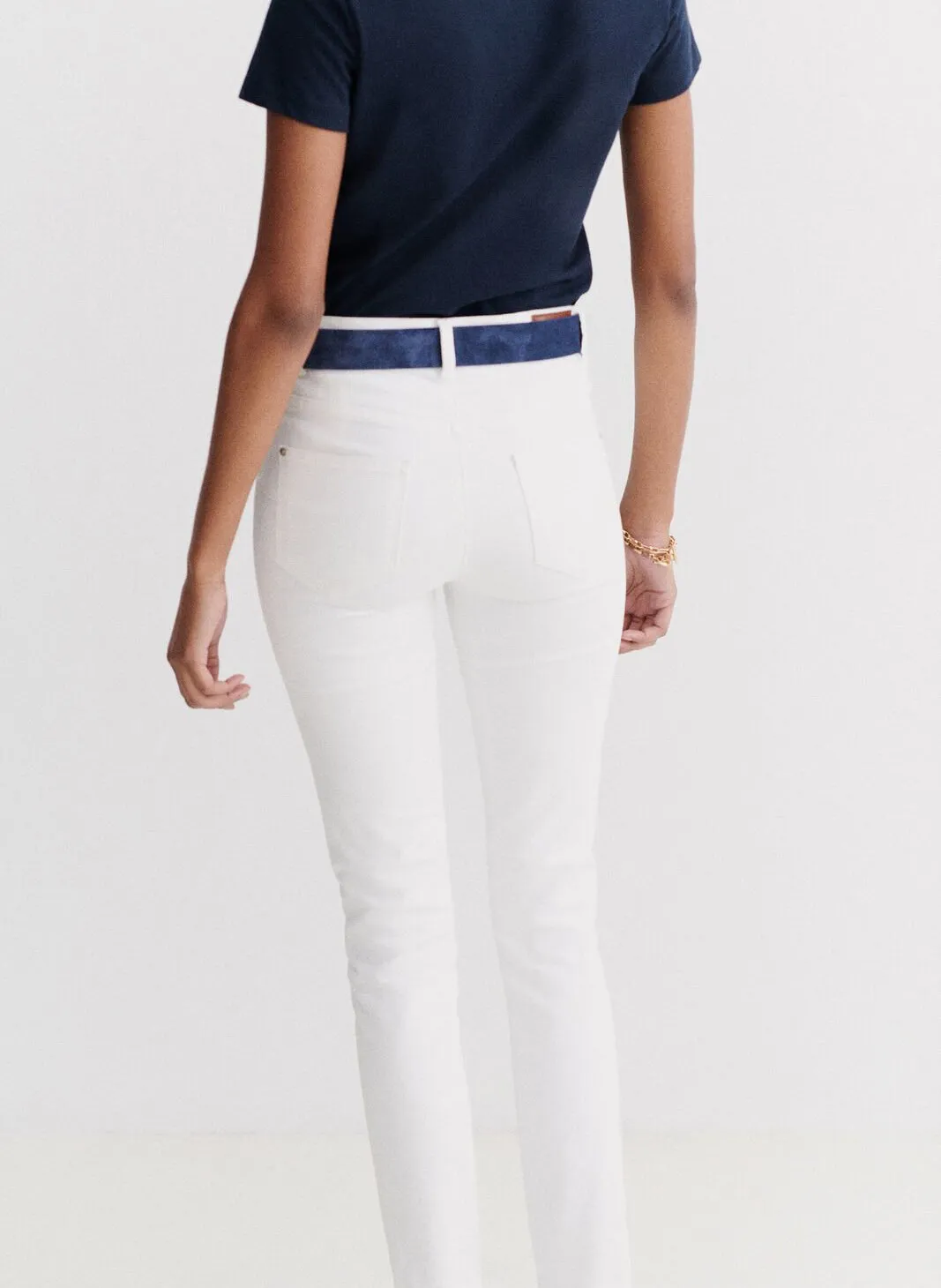 CAROLL TOMB - Vaquero slim de mezcla de algodón en blanco