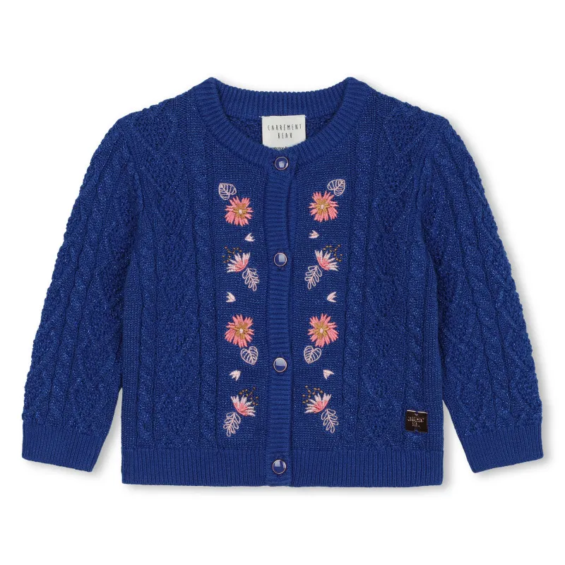 CARREMENT BEAU Rebeca de punto tricot bordada