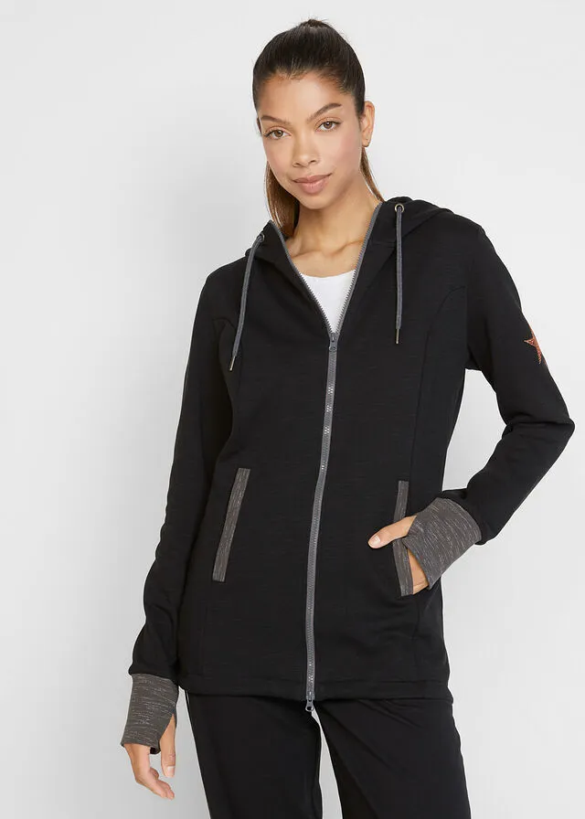 Chaqueta de chándal con capucha Negro jaspeado