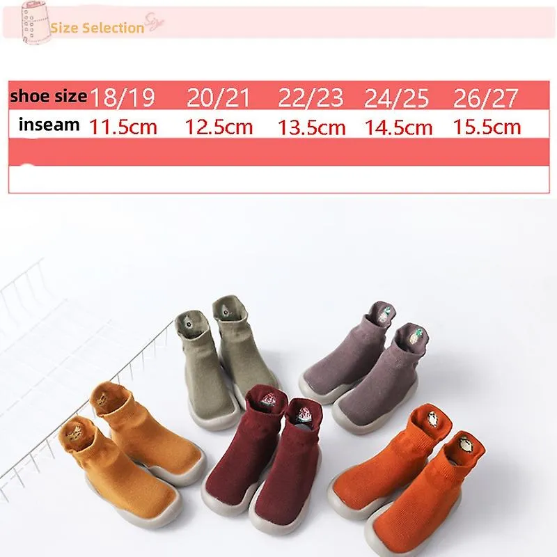 Children Anti-slip Shoes Newborn Baby Toddler Girls Cotton Non-slip Floor Socks Infant Boys Rubber Sole Cartoon Indoor Sneakers