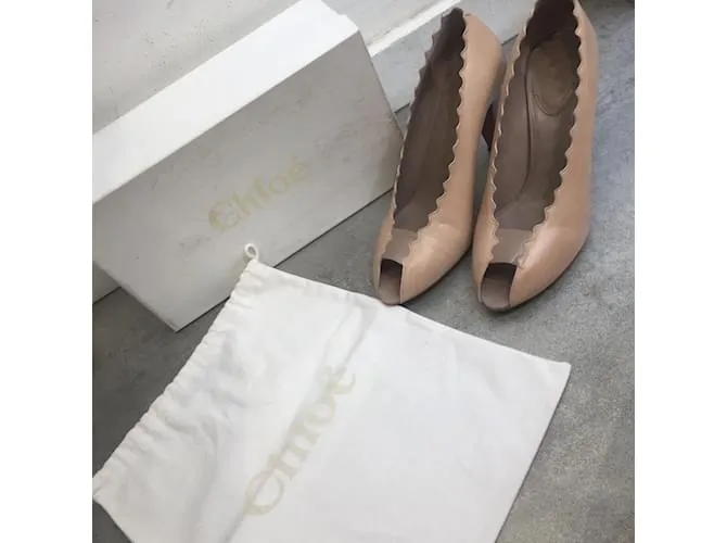 Chloé CHLOE Tacones T.UE 38 cuero Beige 