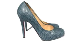 CHRISTIAN LOUBOUTIN Tacones T.UE 35.5 Pieles exóticas Azul 