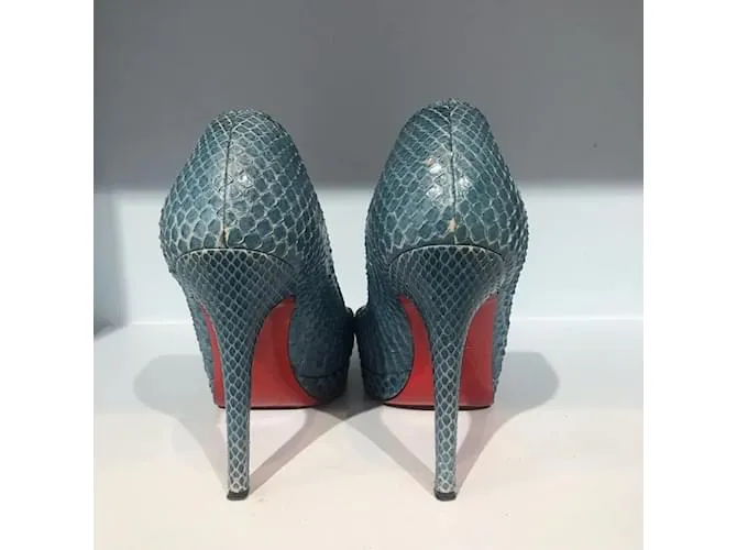 CHRISTIAN LOUBOUTIN Tacones T.UE 35.5 Pieles exóticas Azul 