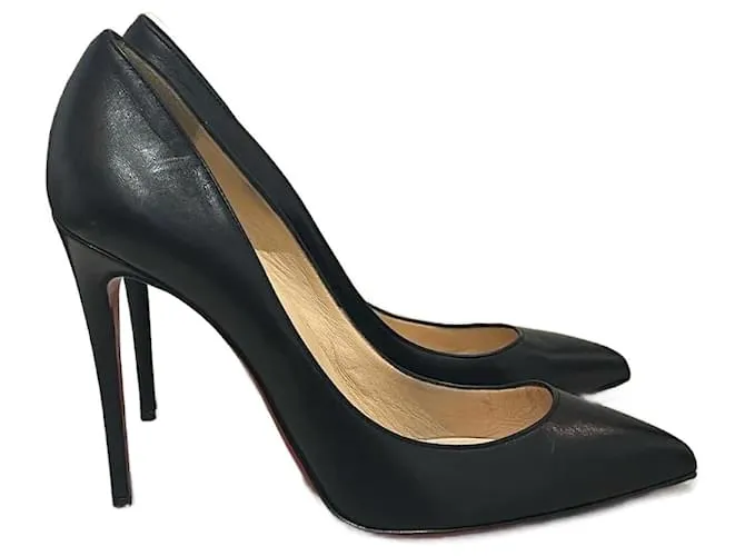 CHRISTIAN LOUBOUTIN Tacones T.UE 38 Cuero Negro 