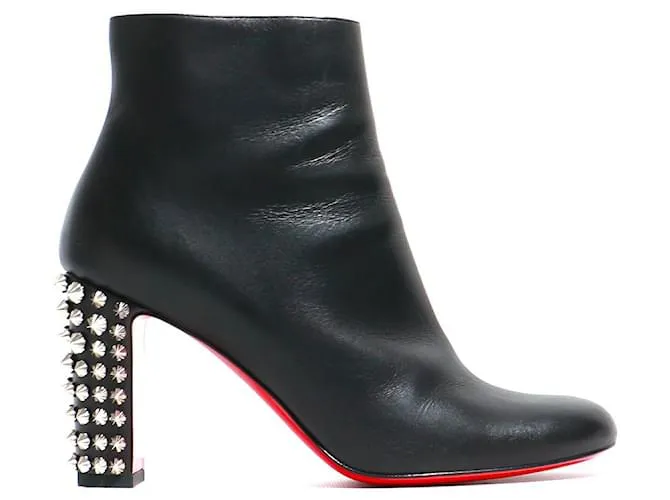 CHRISTIAN LOUBOUTIN Tacones T.UE 38.5 Cuero Negro 