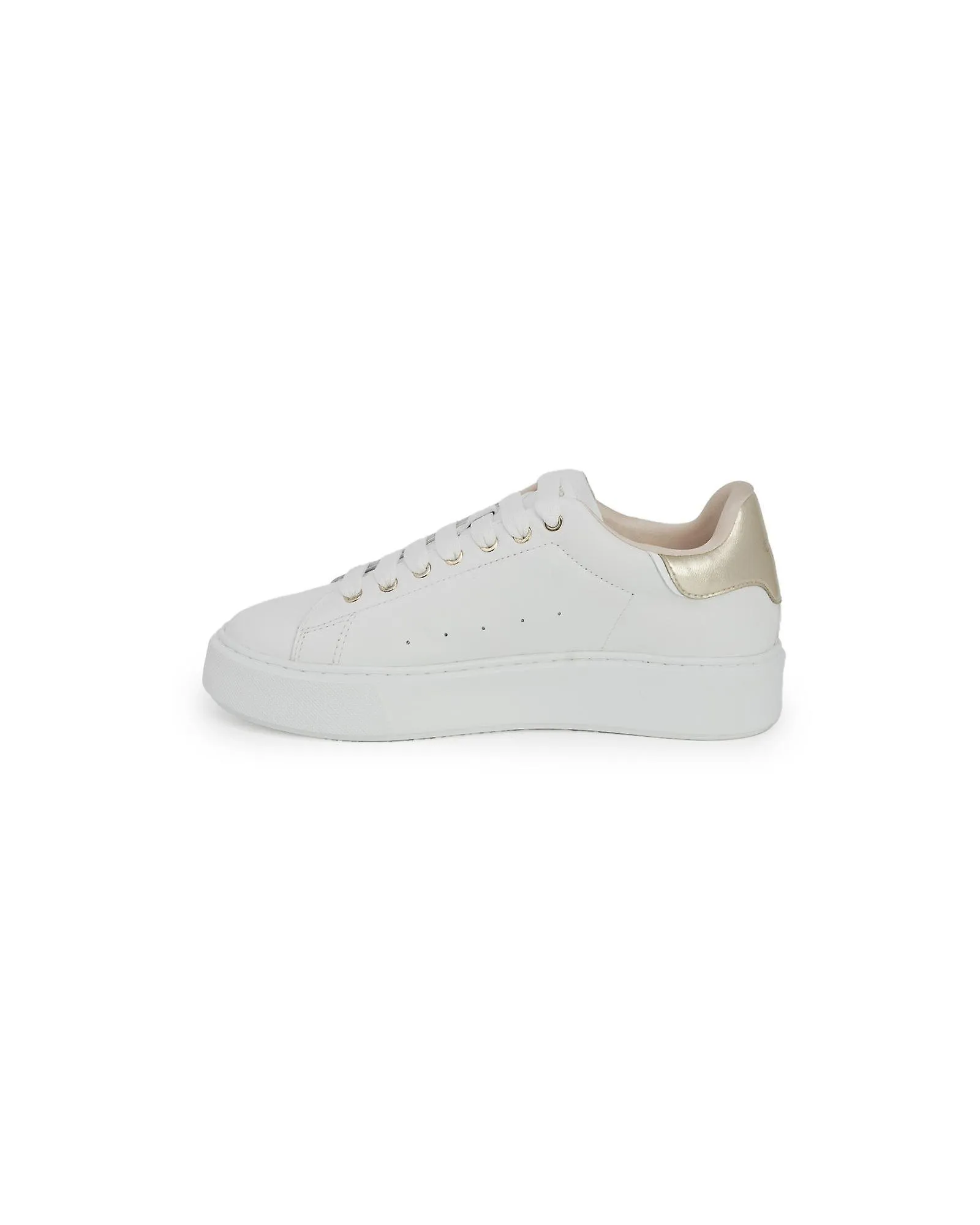 Crime London Gold Leather Lace-up Sneakers with Rubber Sole