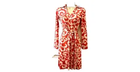 Diane Von Furstenberg DvF New Jeanne Two vestido cruzado de jersey de seda estampado Rosa Crudo 