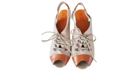 Diesel Bombas con cordones para novias de tacones altos.. Beige Arena Caramelo 