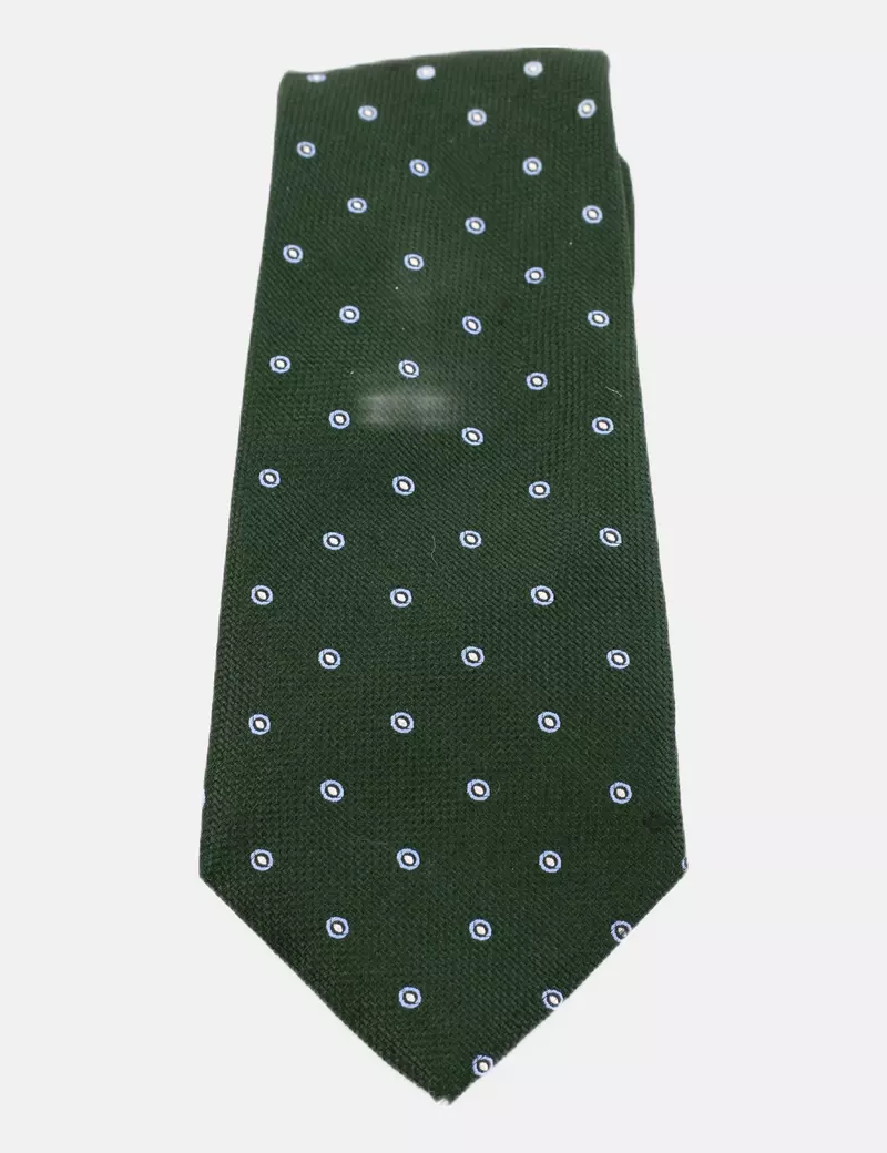 Easy Wear Corbata verde estampada