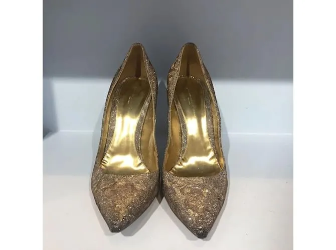 GIANVITO ROSSI Tacones T.UE 41 Resplandecer Dorado 