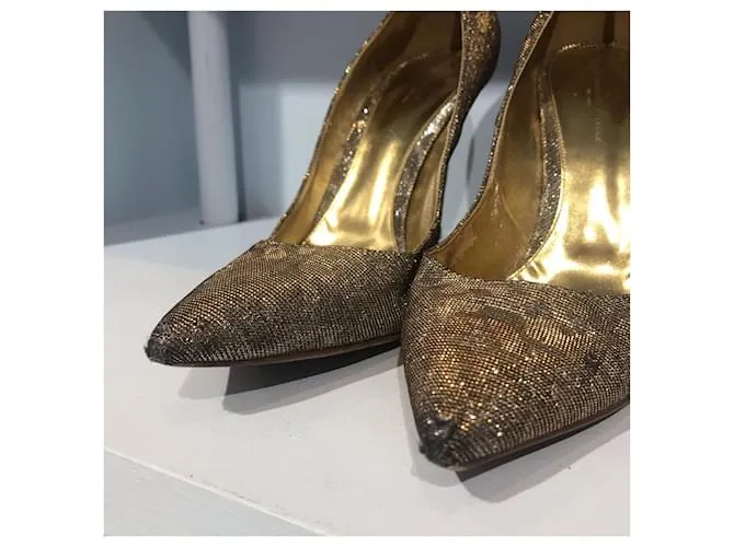 GIANVITO ROSSI Tacones T.UE 41 Resplandecer Dorado 