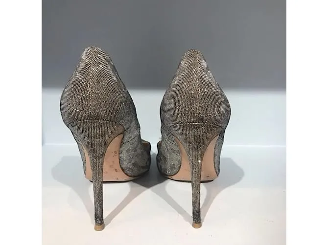 GIANVITO ROSSI Tacones T.UE 41 Resplandecer Dorado 