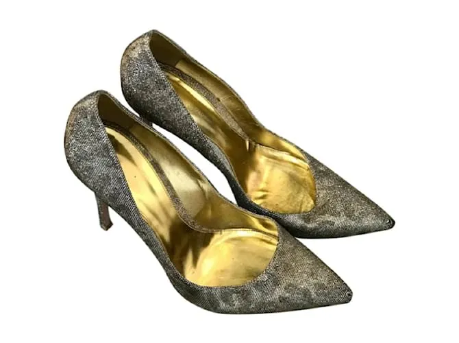 GIANVITO ROSSI Tacones T.UE 41 Resplandecer Dorado 