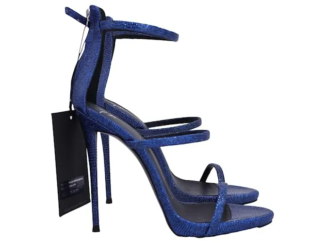 Giuseppe Zanotti Tacones Altos Harmony en Cuero Azul 