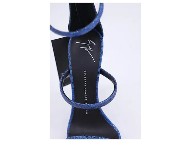 Giuseppe Zanotti Tacones Altos Harmony en Cuero Azul 