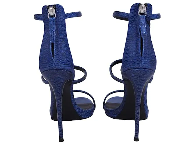 Giuseppe Zanotti Tacones Altos Harmony en Cuero Azul 