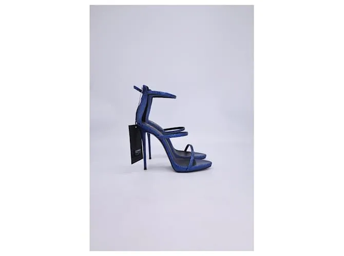 Giuseppe Zanotti Tacones Altos Harmony en Cuero Azul 