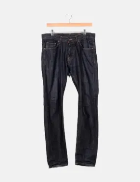 H&M Jeans denim azul oscuro recto