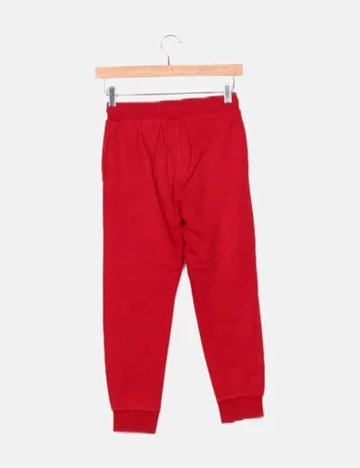 H&M Pantalón chándal rojo básico