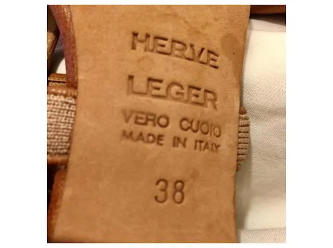 Herve Leger sexy tacones altos con recortes Castaño 