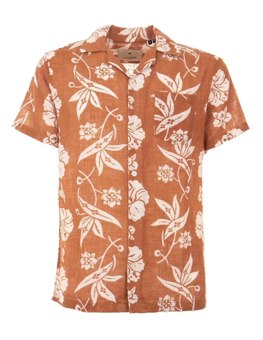 JACK & JONES - Camisa marrón JPRBluflores Print 12254951 Hombre
