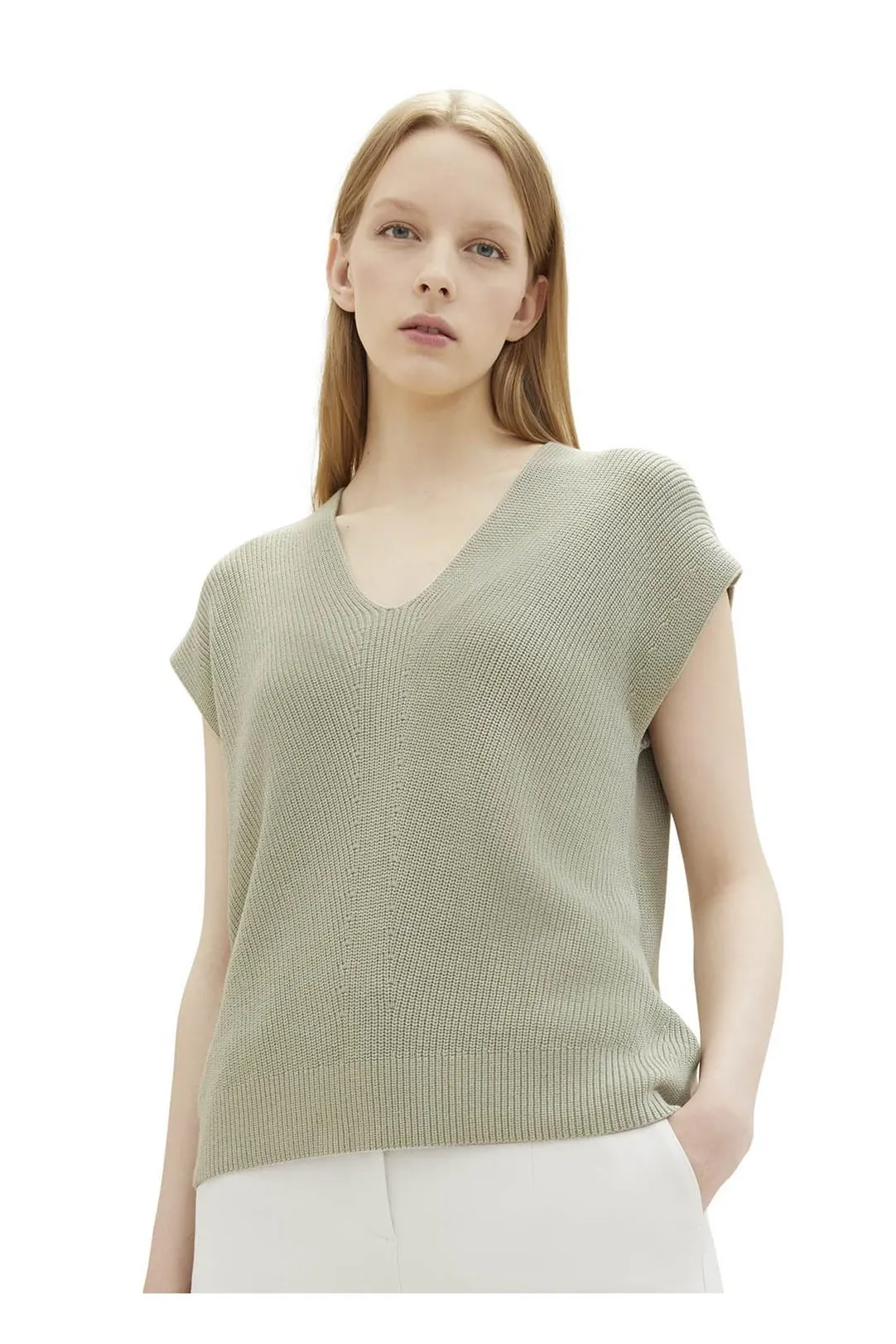 JERSEY MUJER CUELLO PICO VERDE