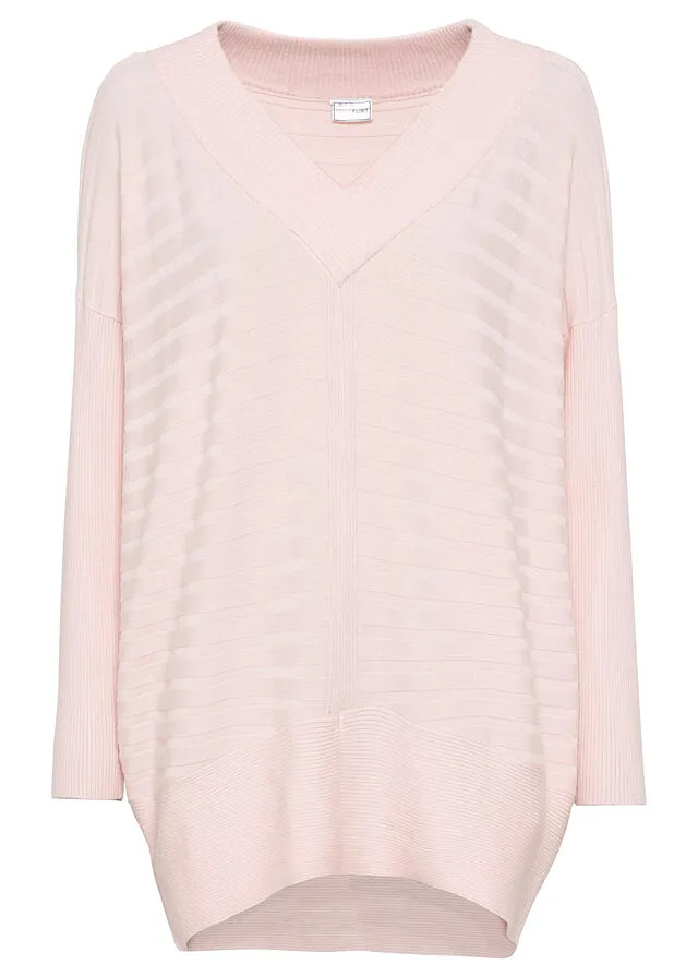 Jersey oversize acanalado Rosa