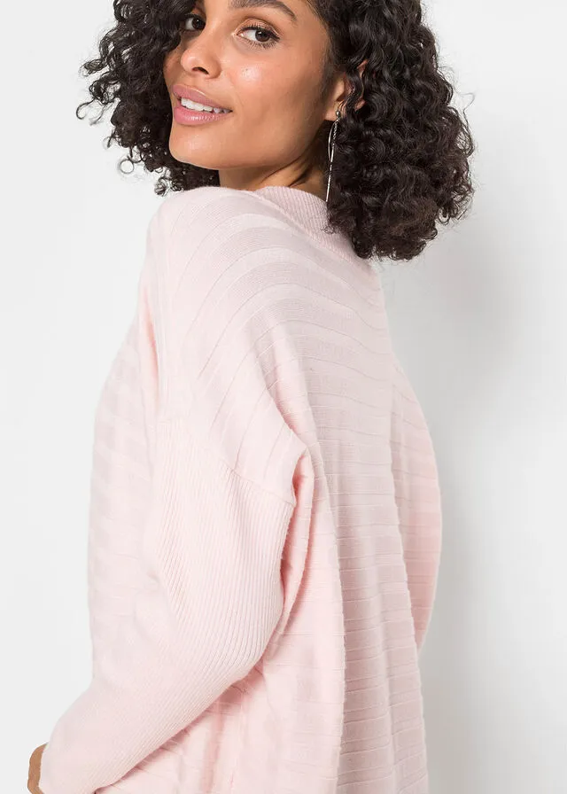 Jersey oversize acanalado Rosa