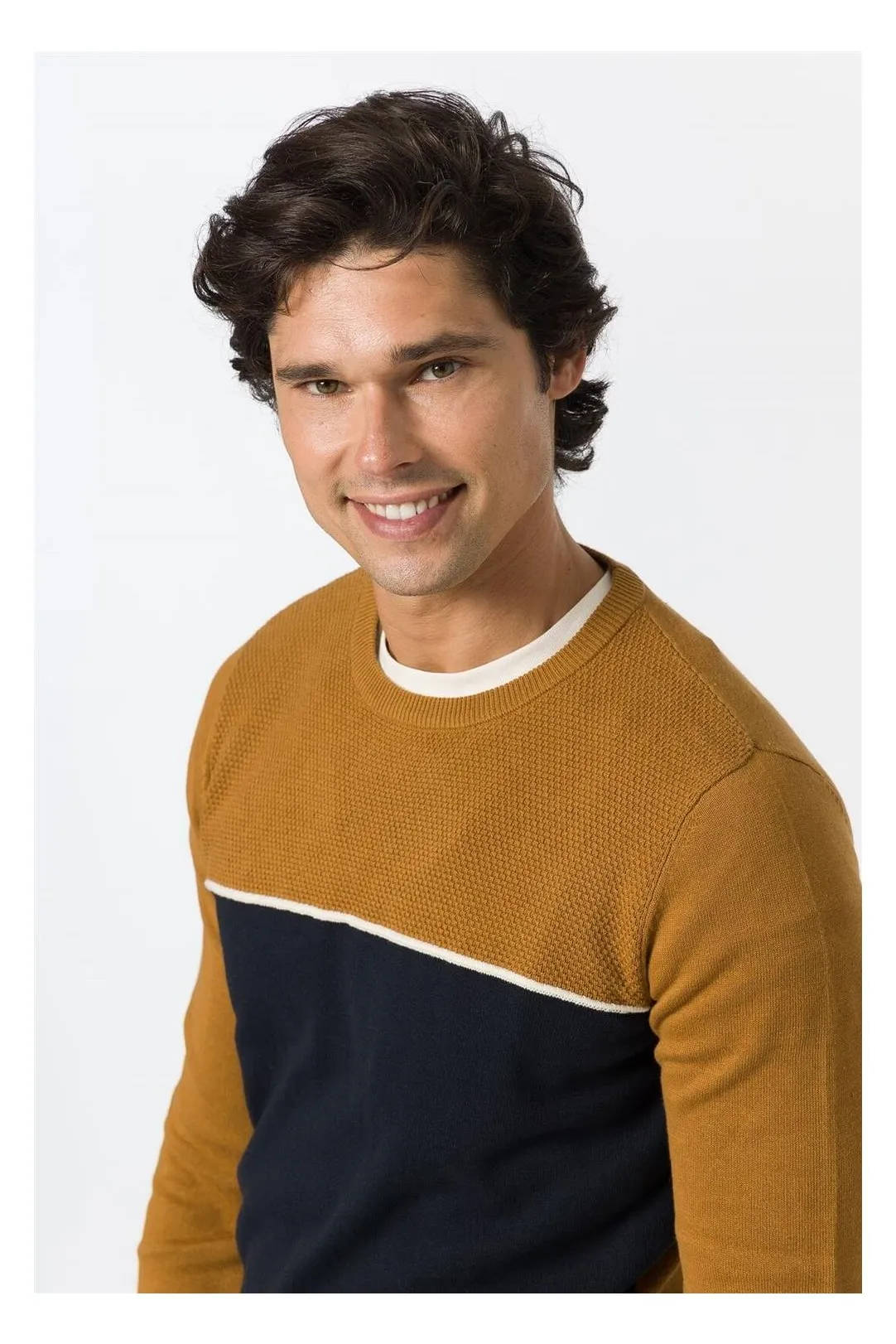 Jersey punto hombre Mangoli camel