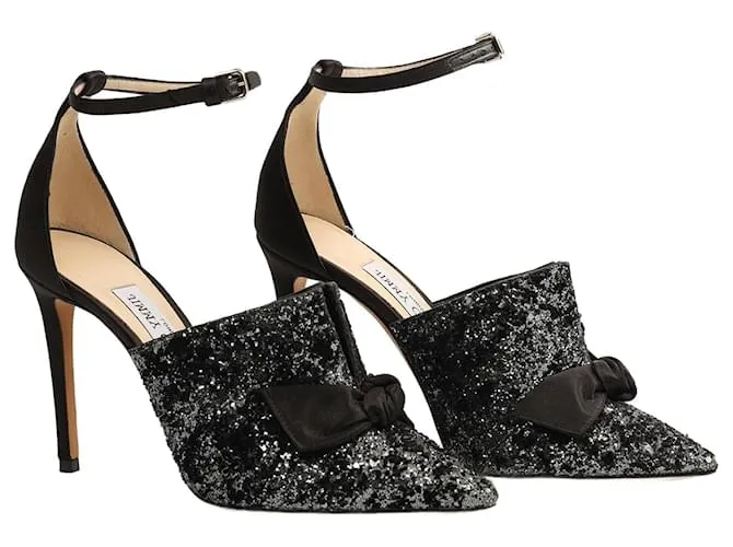 JIMMY CHOO Tacones UE 38 Resplandecer Negro 