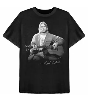 Kurt Cobain Tee Guitar Live Photo Camiseta Licencia Oficial KCTS04MB