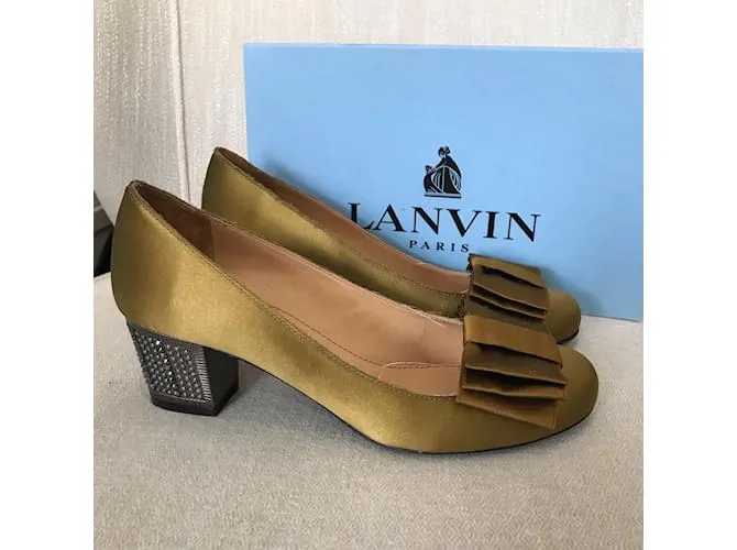 LANVIN Tacones T.UE 40 paño Verde 