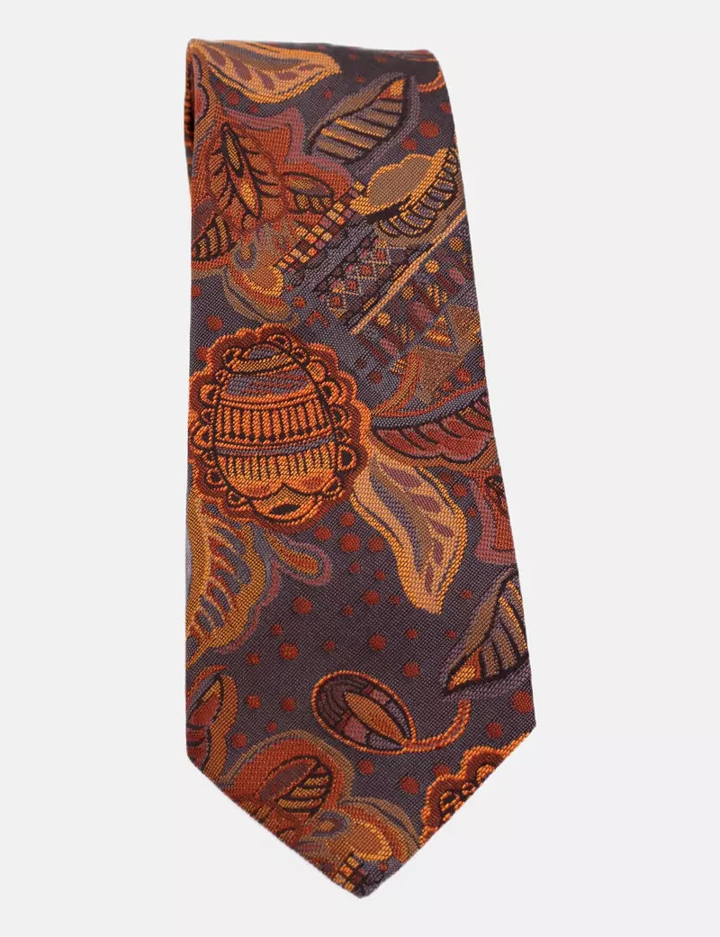 Lerman Corbata marrón estampada