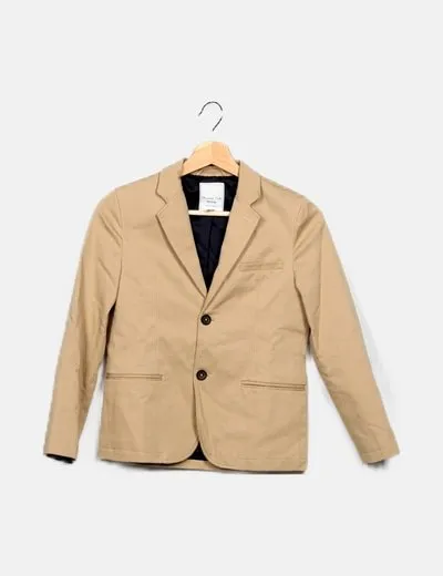 Massimo Dutti Blazer beige clásica