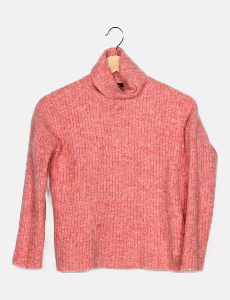 Massimo Dutti Jersey rosa cuello vuelto