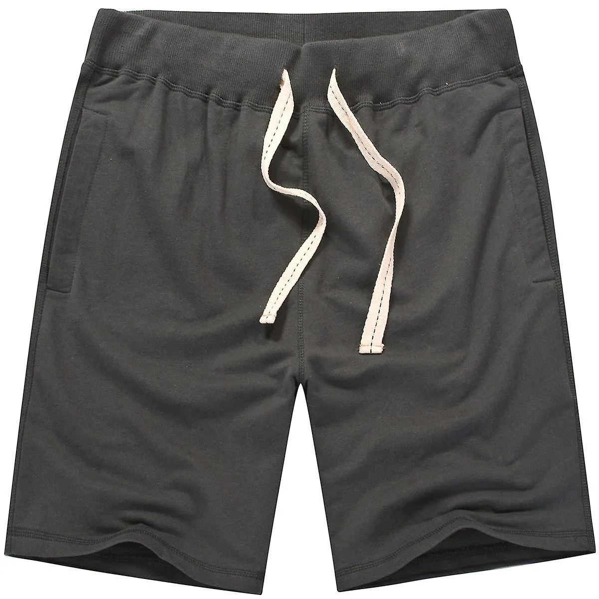 Men's Shorts Casual Workout Drawstring Shorts with Elastic Waist and Pockets-Iron gray